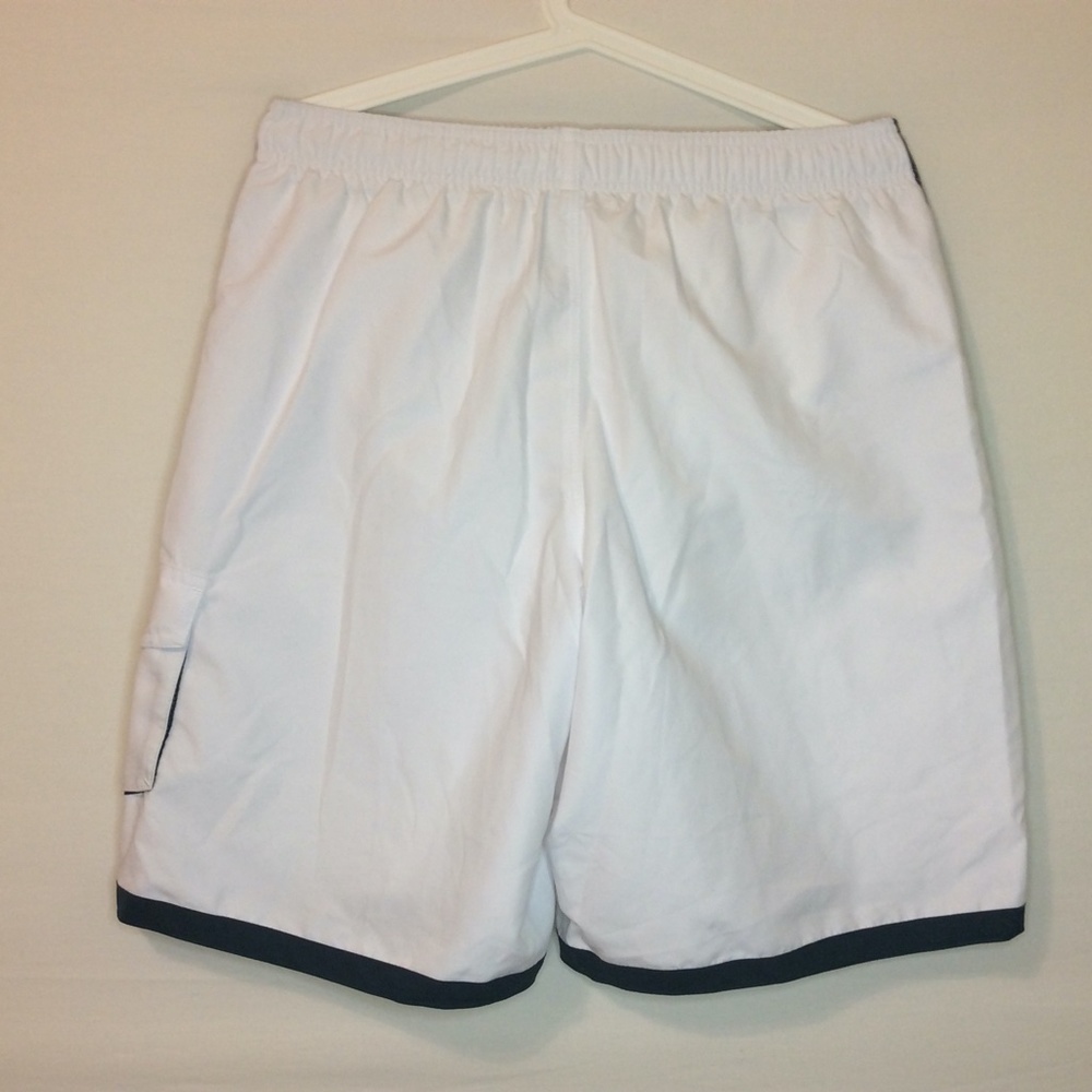 Nike Mens White w/Blue Trim Swim Trunks - Picture 5 of 7